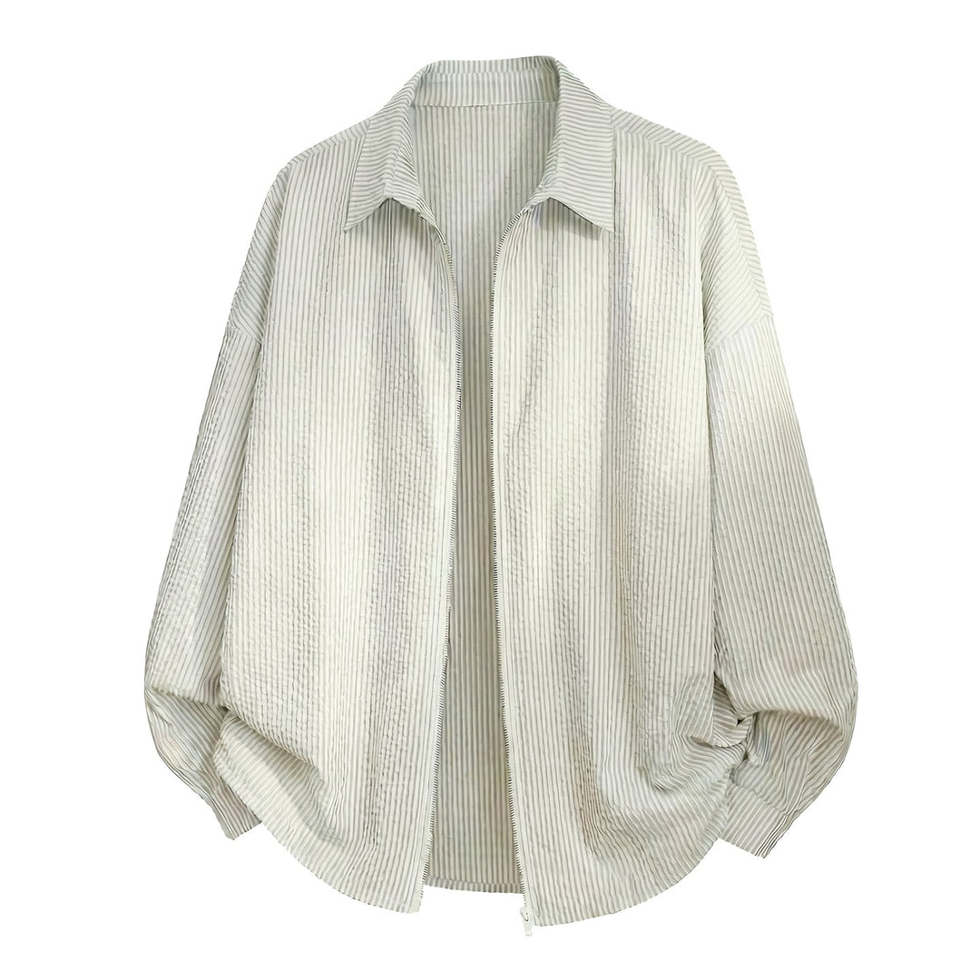 Unisex Oversize Shirt Jacket made of Crinkle Blend with Full Zipper Hudson & Parker