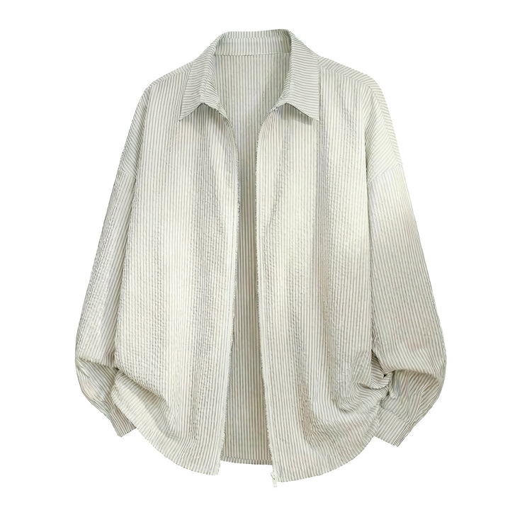 Unisex Oversize Shirt Jacket made of Crinkle Blend with Full Zipper Hudson & Parker