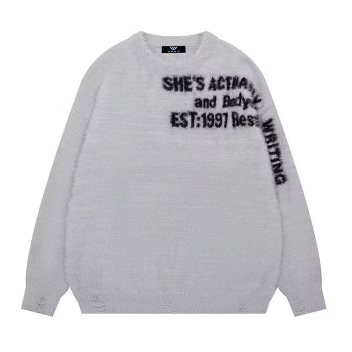 Women Casual Oversized Sweater with Graphic Print Hudson & Parker