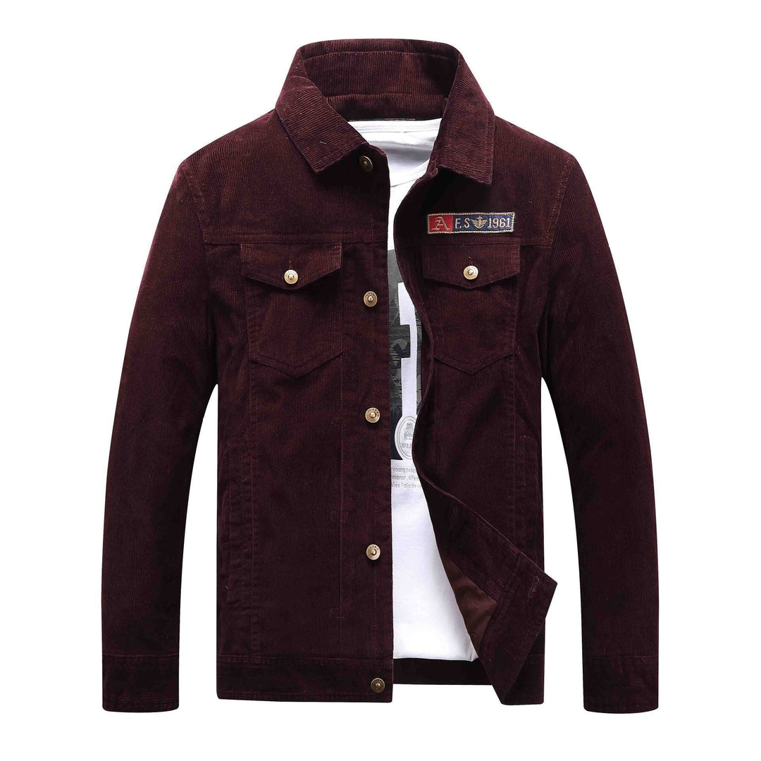 Men's trucker cord jacket with teddy lining and patch chest pockets Hudson & Parker