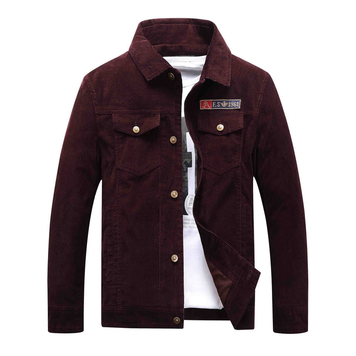 Men's trucker cord jacket with teddy lining and patch chest pockets Hudson & Parker