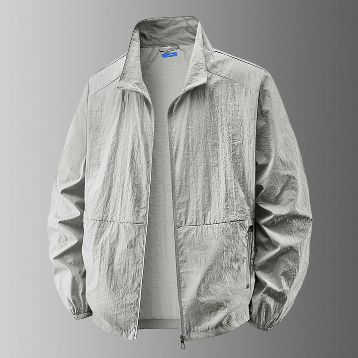 Men's ultralight windproof transitional jacket with stand-up collar and compact pack function Hudson & Parker