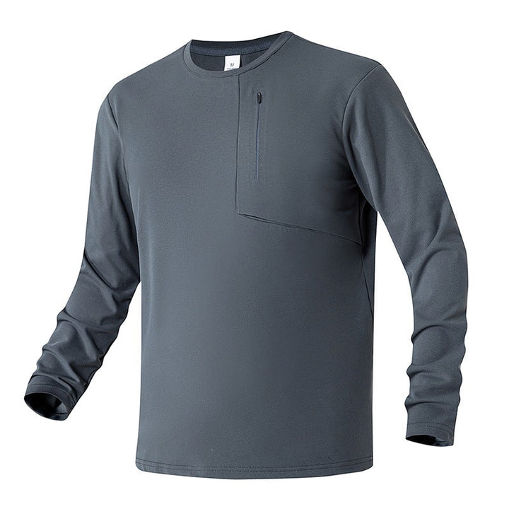 Unisex Oversize Long Sleeve Sweatshirt with Chest Zipper Pocket and Crew Neck Hudson & Parker