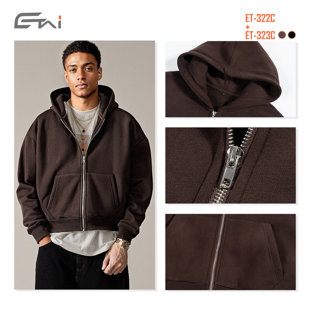 Unisex Hooded Sweat Jacket with Full Zip and Kangaroo Pocket Hudson & Parker