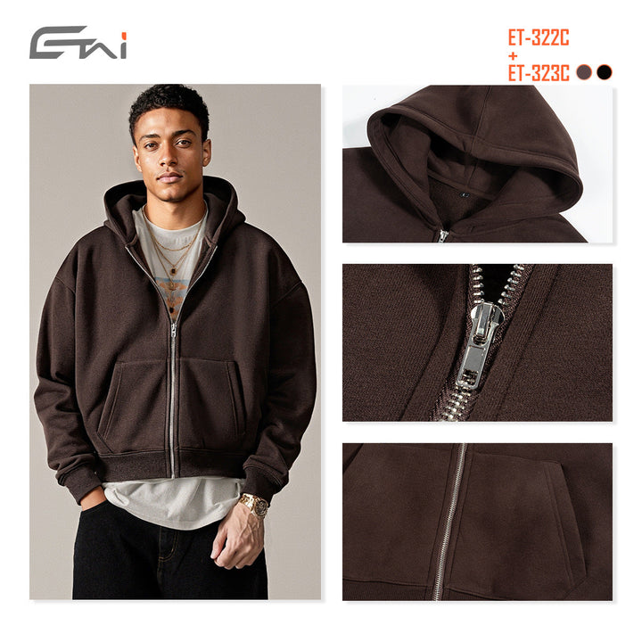 Unisex Hooded Sweat Jacket with Full Zip and Kangaroo Pocket Hudson & Parker