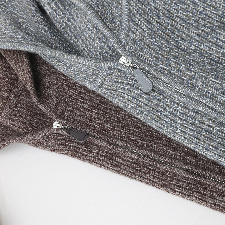 Women's chunky knit hoodie with full zipper and raglan sleeves Hudson & Parker
