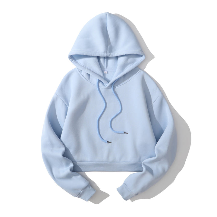 Women's cropped hoodie with soft fleece interior and elastic ribbed hem Hudson & Parker