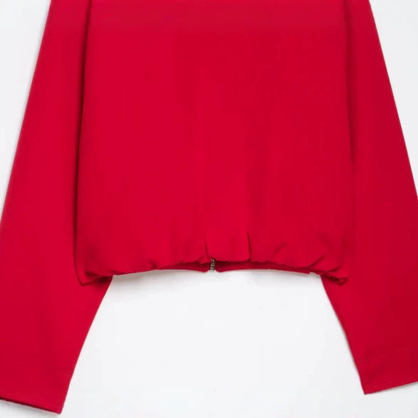 Women’s short-cut boxy blouson with high stand-up collar and dropped shoulders Hudson & Parker