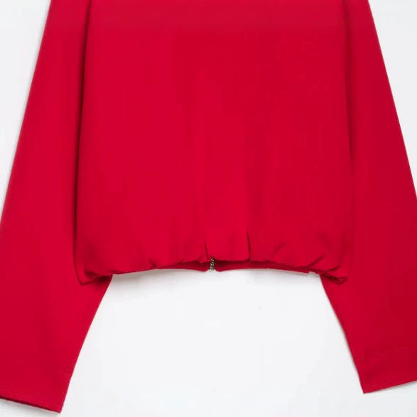 Women’s short-cut boxy blouson with high stand-up collar and dropped shoulders Hudson & Parker