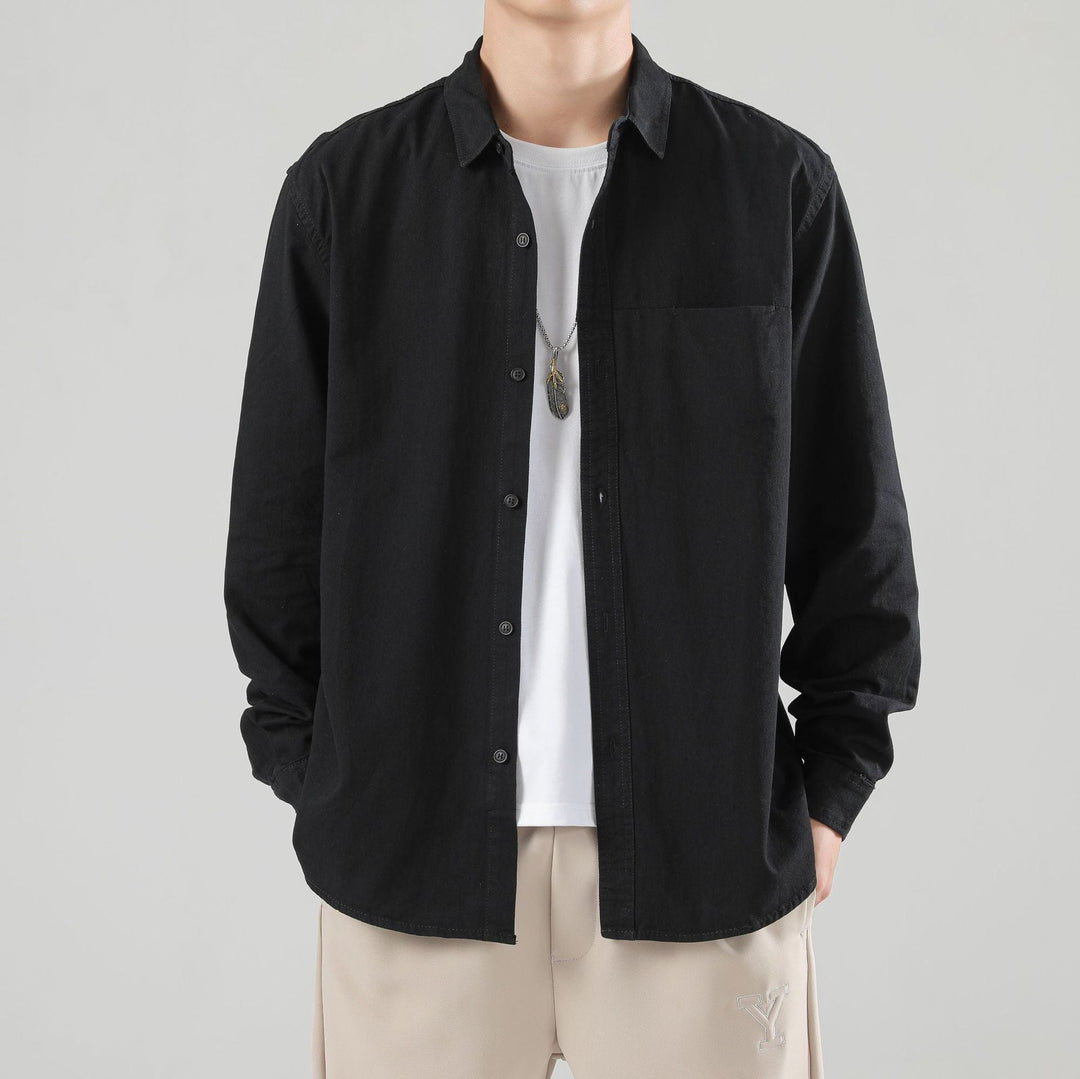 Men's Loose Overshirt with Chest Pocket and Light Texture Hudson & Parker