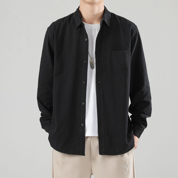 Men's Loose Overshirt with Chest Pocket and Light Texture Hudson & Parker