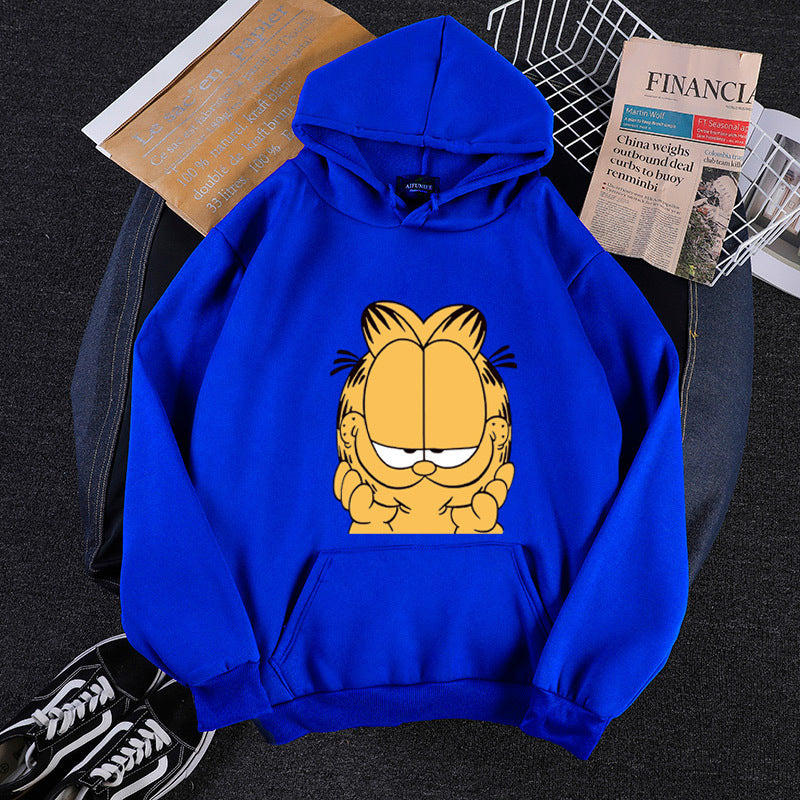 Unisex hooded sweatshirt with large comic face print, soft fleece lining and kangaroo pocket Hudson & Parker Fashion