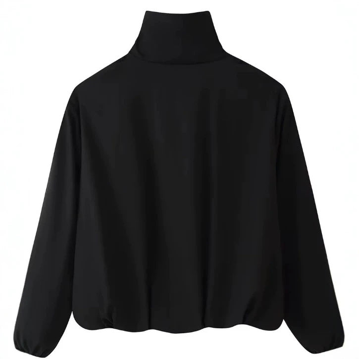 Women’s short-cut boxy blouson with high stand-up collar and dropped shoulders Hudson & Parker