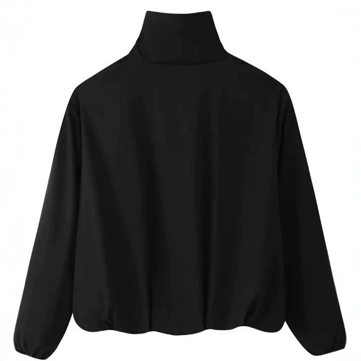 Women’s short-cut boxy blouson with high stand-up collar and dropped shoulders Hudson & Parker