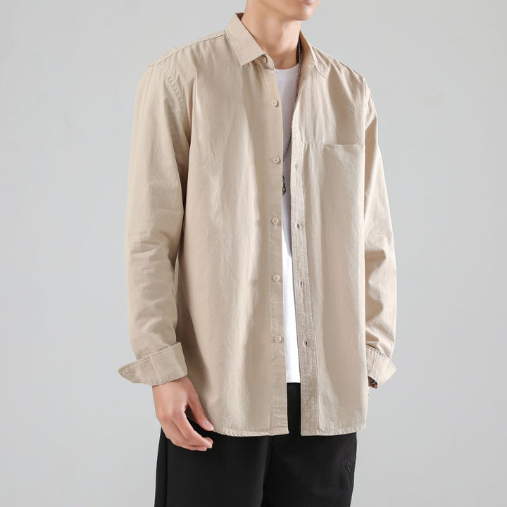 Men's Loose Overshirt with Chest Pocket and Light Texture Hudson & Parker