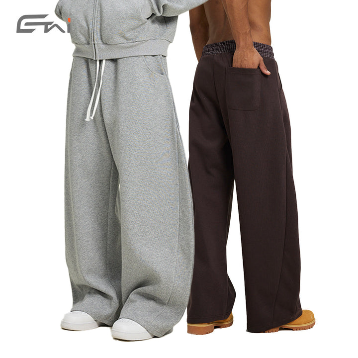 Women's Loose Cropped Sweatpants with Drop Crotch, Drawstring and Contrasting Waistband Hudson & Parker
