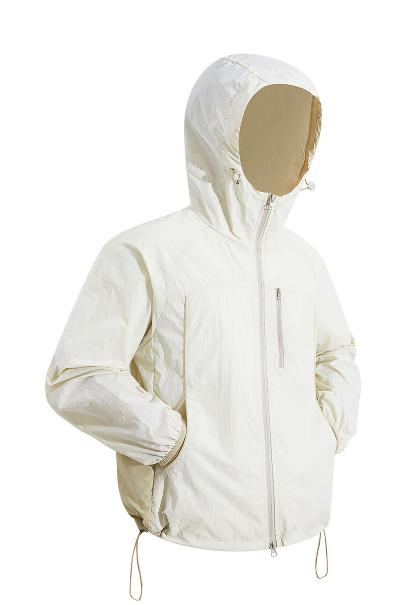 Men's Ultralight Hooded Windbreaker made of Ripstop with Adjustable Hem & Chest Zipper Hudson & Parker