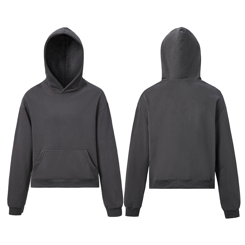 Unisex hooded sweatshirt made of organic fleece with kangaroo pocket and slightly shortened fit Hudson & Parker