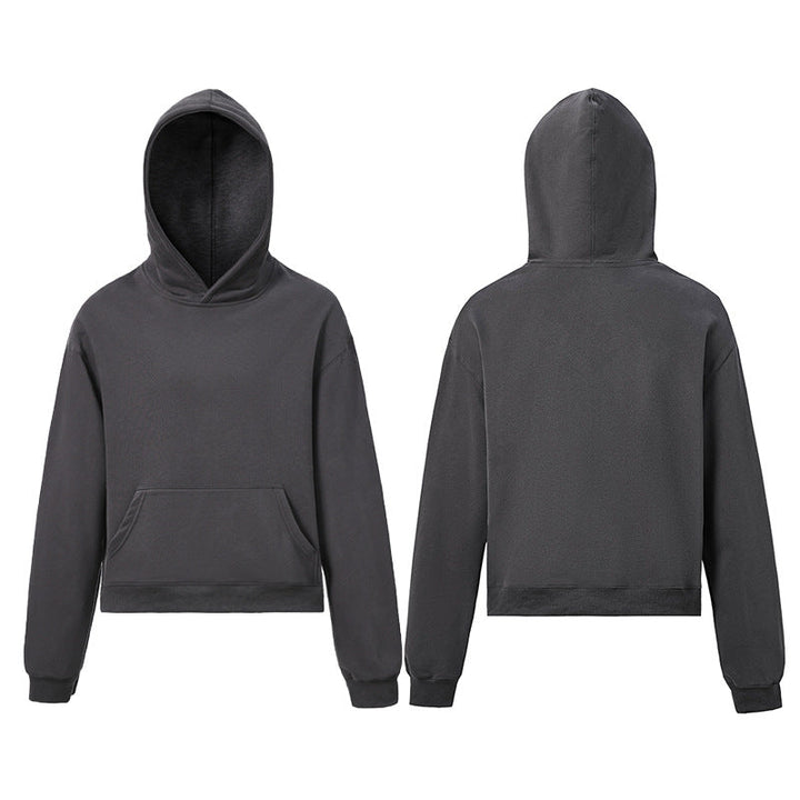 Unisex hooded sweatshirt made of organic fleece with kangaroo pocket and slightly shortened fit Hudson & Parker