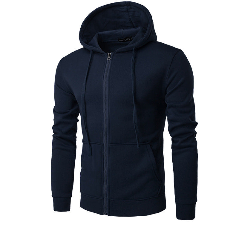 Men's slim-fit zip hoodie jacket with soft fleece lining and kangaroo pockets Hudson & Parker