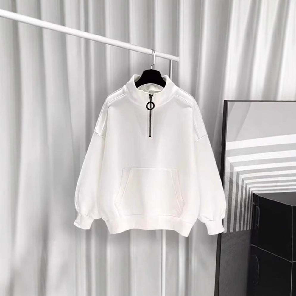 Women's Sporty High Collar Sweater with Zipper Hudson & Parker
