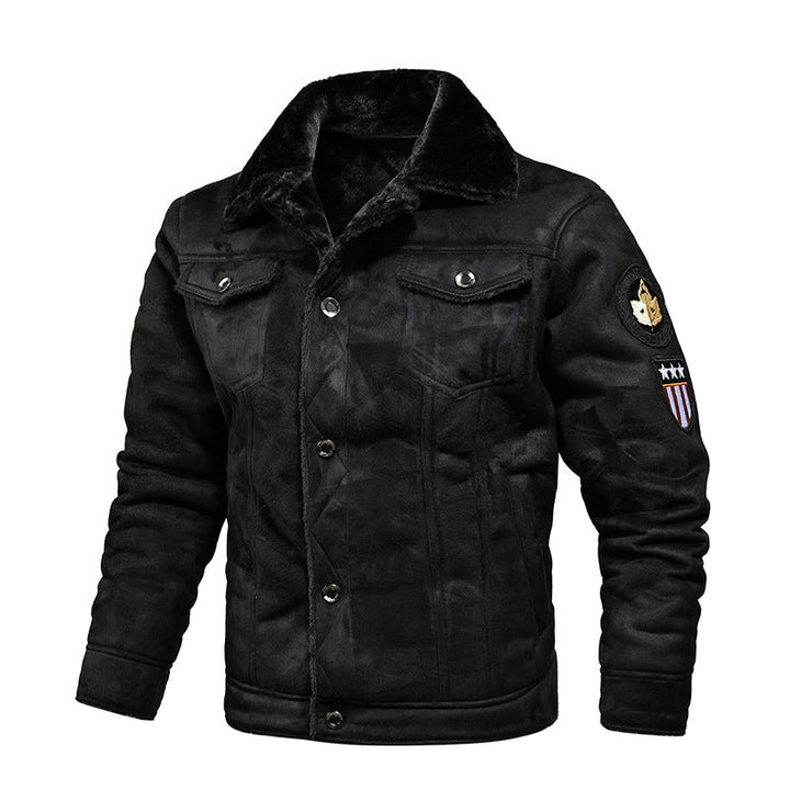 Men's pilot jacket with lambskin look and Sherpa lining Hudson & Parker