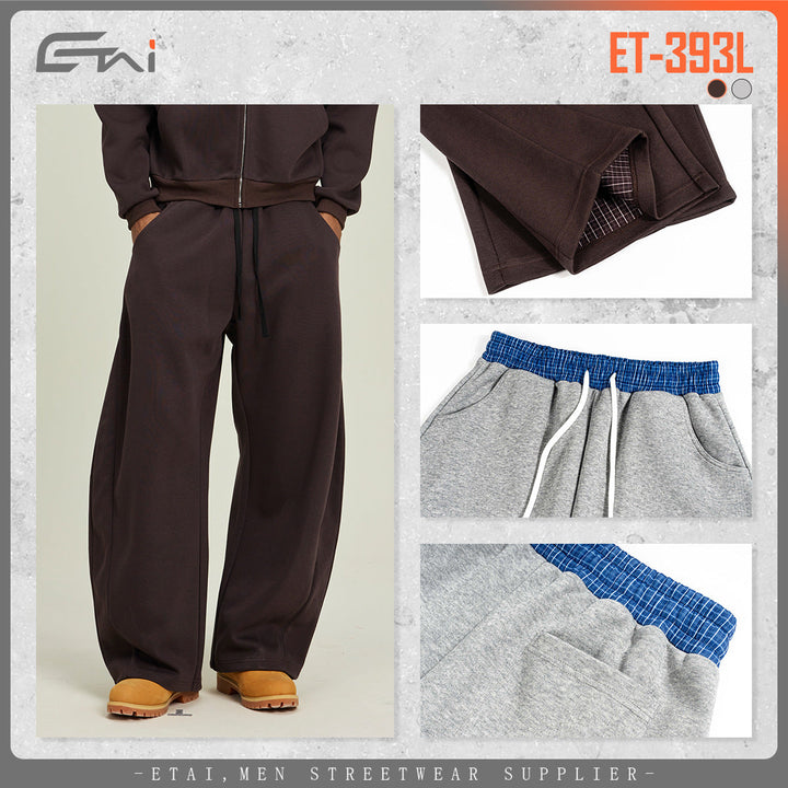 Women's Loose Cropped Sweatpants with Drop Crotch, Drawstring and Contrasting Waistband Hudson & Parker