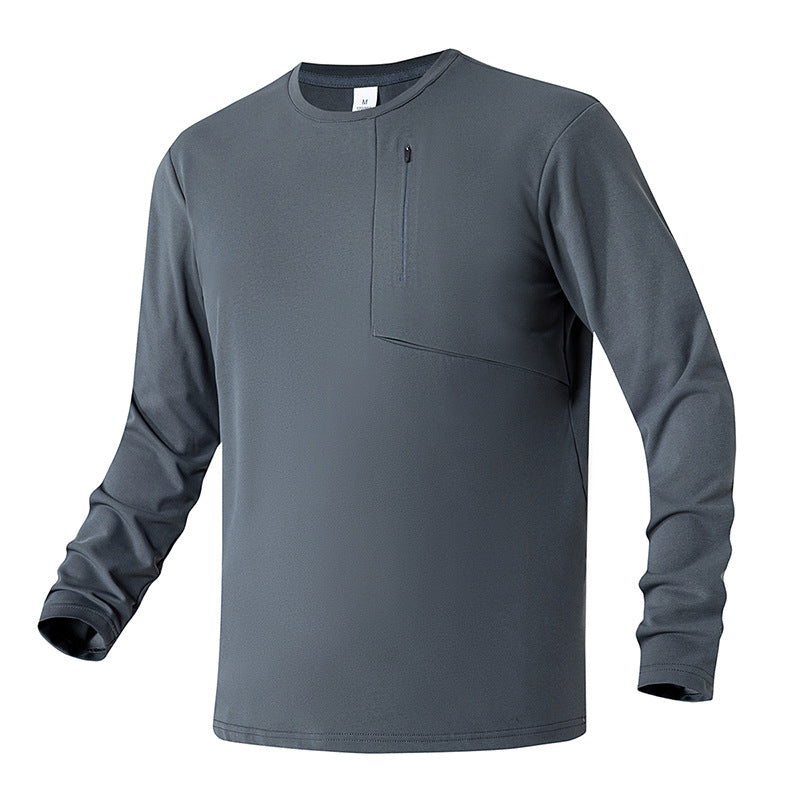 Unisex Oversize Long Sleeve Sweatshirt with Chest Zipper Pocket and Crew Neck Hudson & Parker