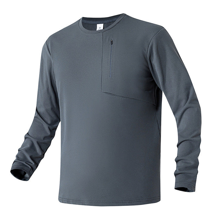 Unisex Oversize Long Sleeve Sweatshirt with Chest Zipper Pocket and Crew Neck Hudson & Parker