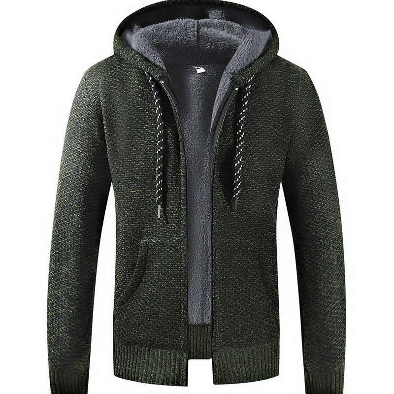 Men's Lined Hooded Cardigan with Teddy Lining and Full Zip Hudson & Parker