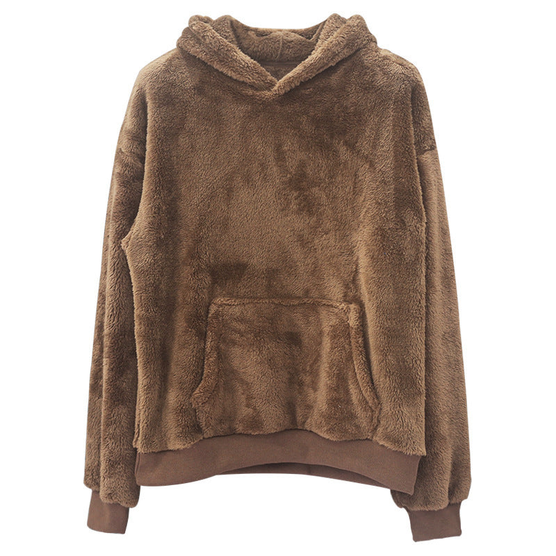 Unisex nan cozy teddy fleece hoodie with oversized fit and kangaroo pocket Hudson & Parker
