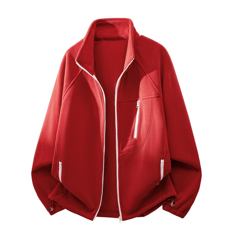 Unisex functional microfleece performance jacket with stand-up collar, chest zipper and ergonomic raglan sleeves Hudson & Parker Fashion