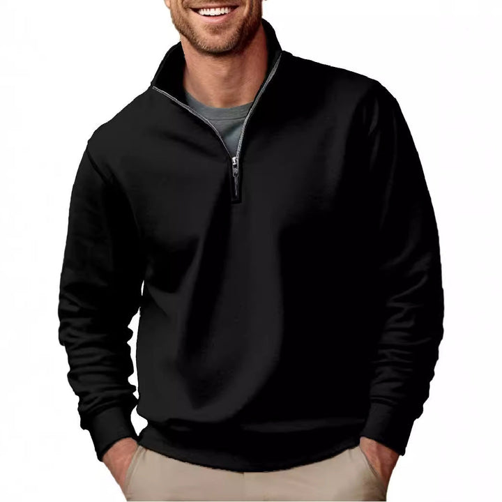 Men's half-zip sweatshirt with stand-up collar and soft fleece interior lining Hudson & Parker