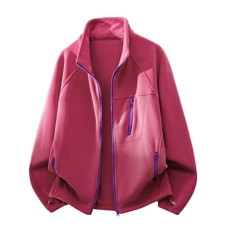 Unisex functional microfleece performance jacket with stand-up collar, chest zipper and ergonomic raglan sleeves Hudson & Parker Fashion
