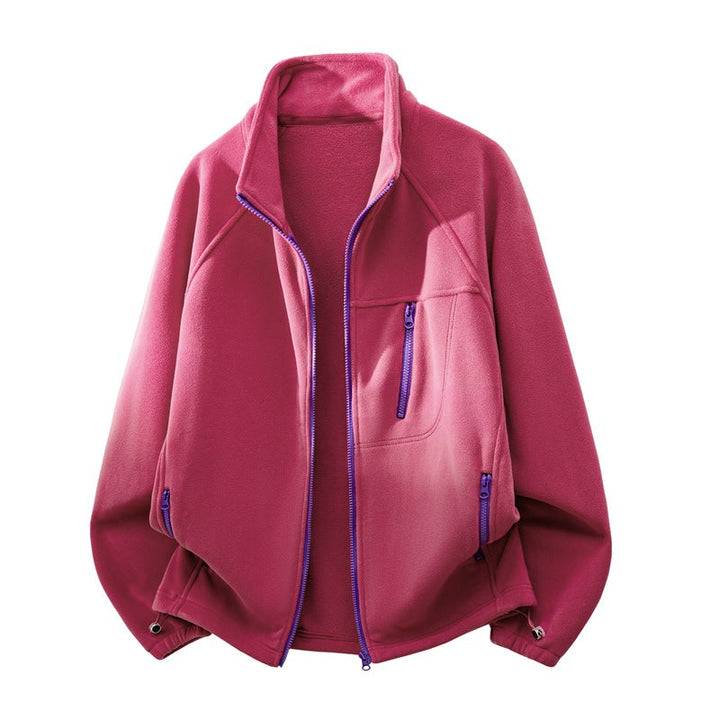 Unisex functional microfleece performance jacket with stand-up collar, chest zipper and ergonomic raglan sleeves Hudson & Parker Fashion