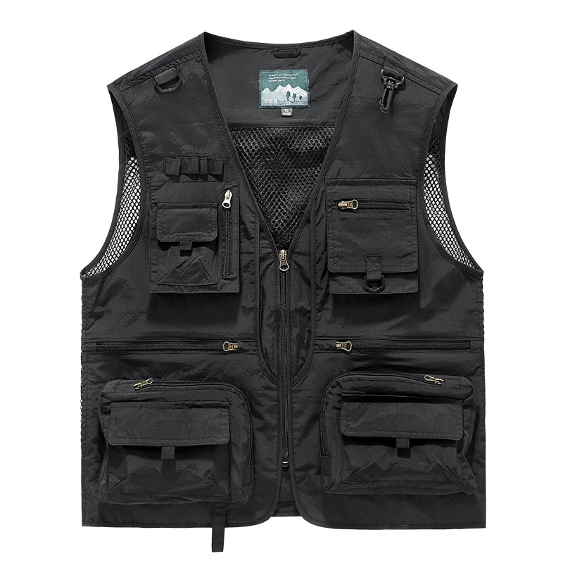 Men's multifunctional fishing vest with numerous pockets and mesh inserts Hudson & Parker