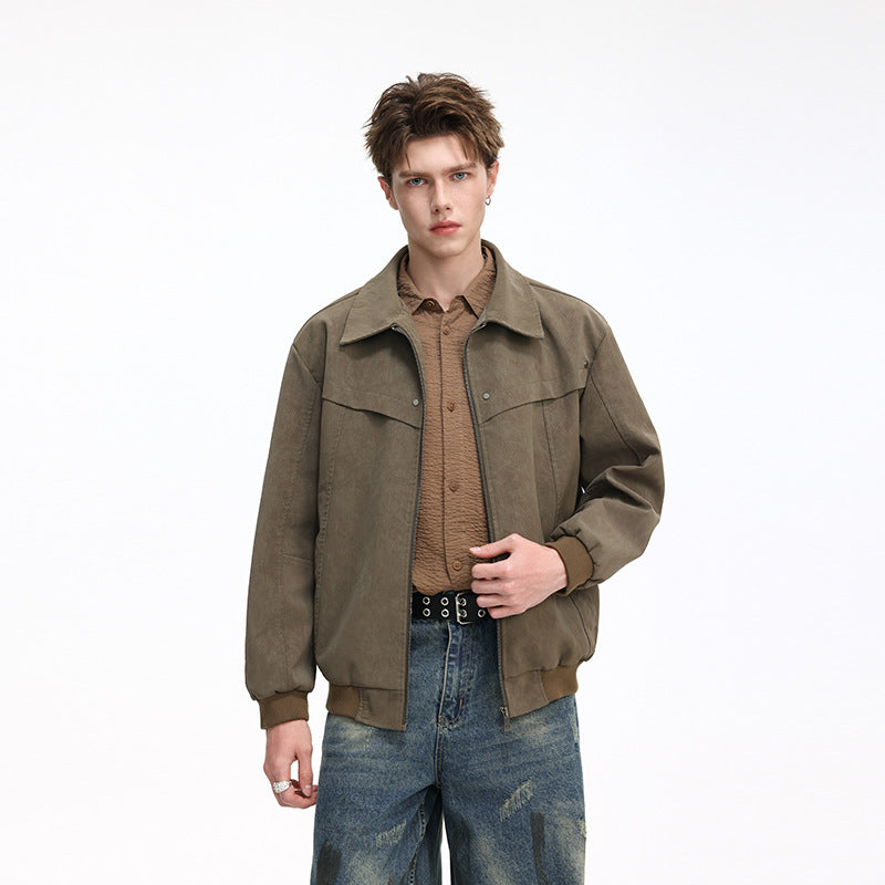 Men's Lightweight Harrington Jacket in Overshirt Style with Ribbed Cuffs Hudson & Parker