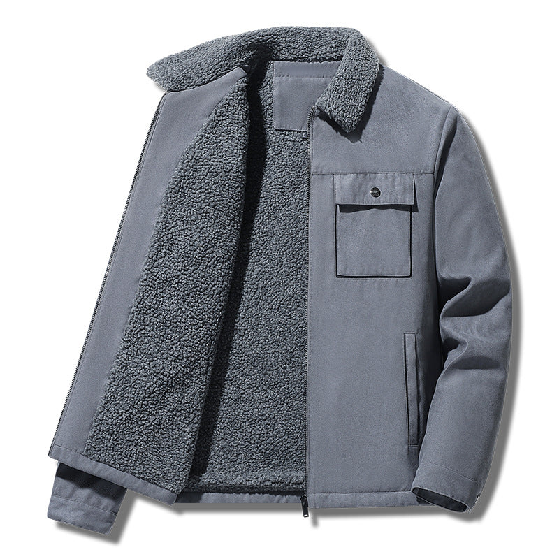 Men's padded Sherpa canvas jacket with zipper Hudson & Parker