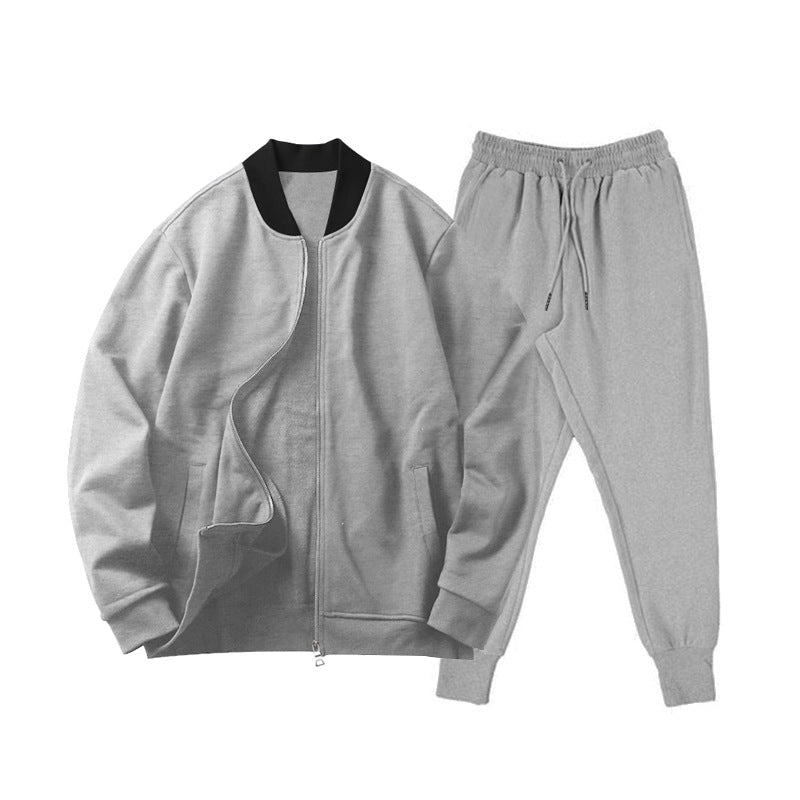 Men's casually cut sweat set with zip bomber jacket and tapered jogging pants made of soft fleece Hudson & Parker