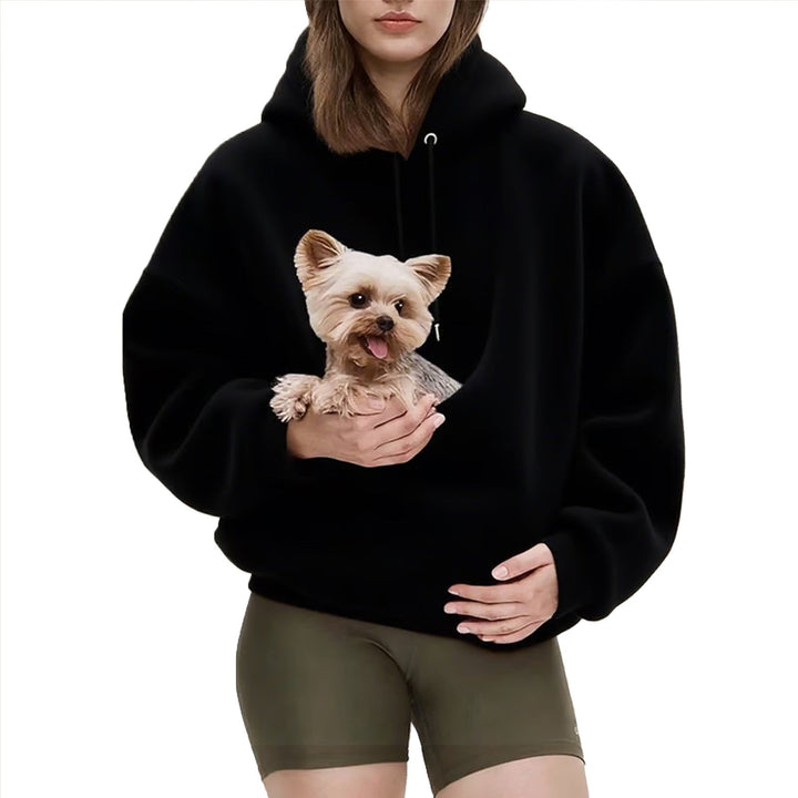 Women’s Oversize Sherpa Hoodie with Integrated Pet Pocket Design Hudson & Parker