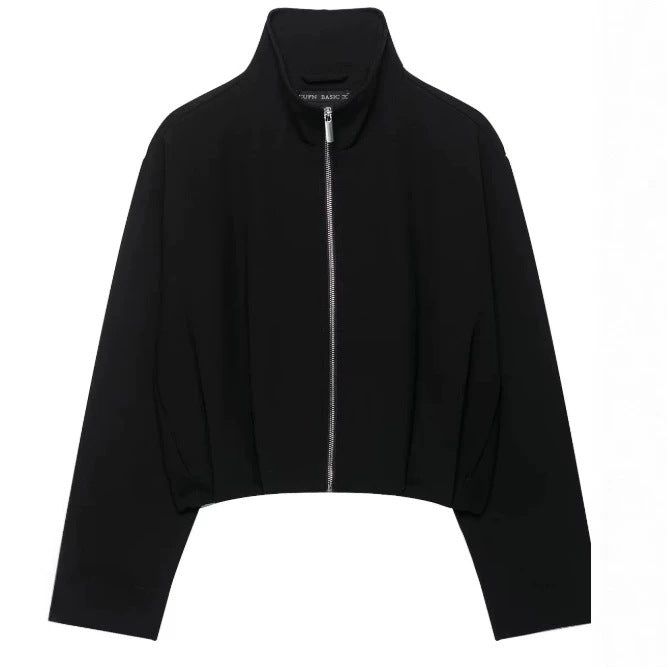 Women’s short-cut boxy blouson with high stand-up collar and dropped shoulders Hudson & Parker