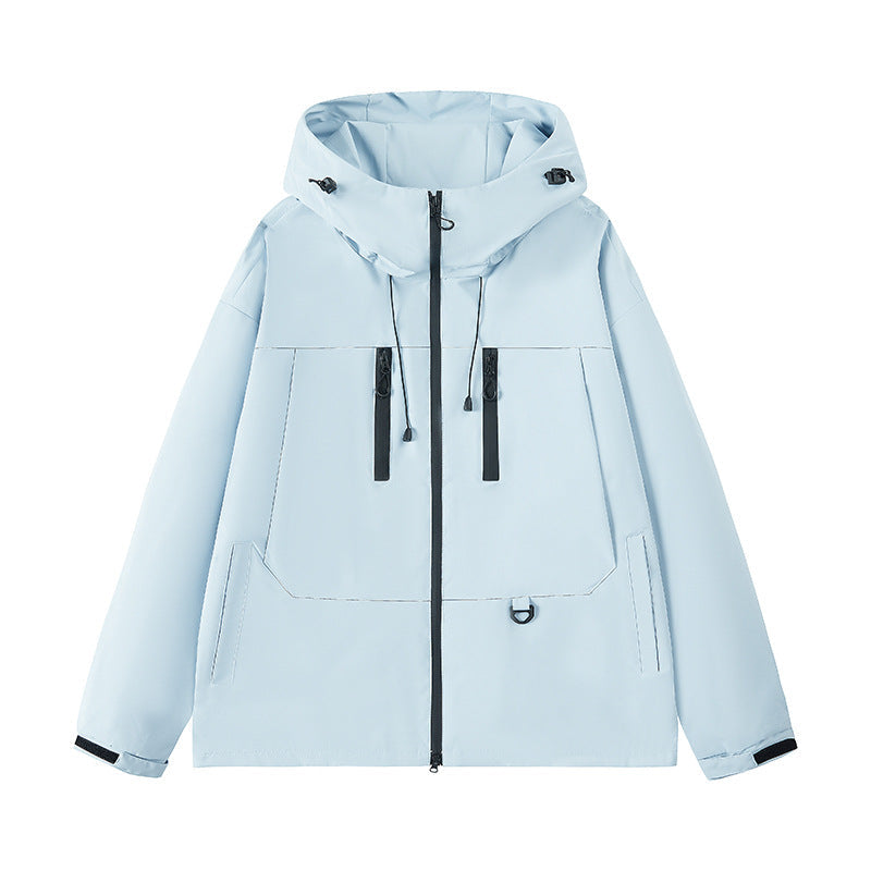 Men's technical water-repellent hooded transition jacket with taped zippers & utility pockets Hudson & Parker
