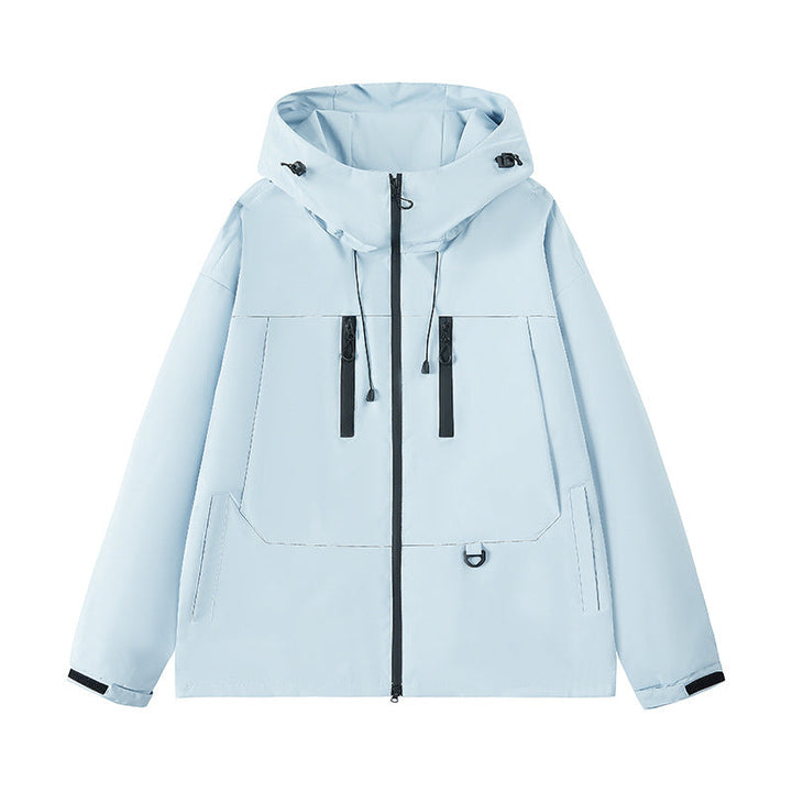 Men's technical water-repellent hooded transition jacket with taped zippers & utility pockets Hudson & Parker