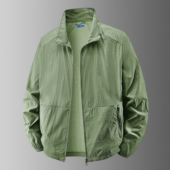 Men's ultralight windproof transitional jacket with stand-up collar and compact pack function Hudson & Parker