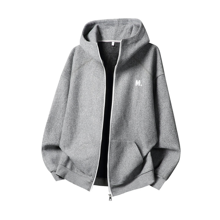 Unisex Oversize Hoodie Sweatjacke with all-over zipper and minimalist chest embroidery Hudson & Parker