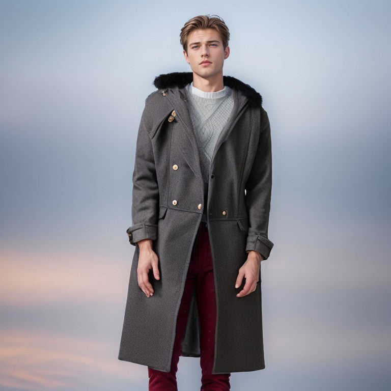 Men's Elegant Jacket with Faux Fur Collar Hudson & Parker