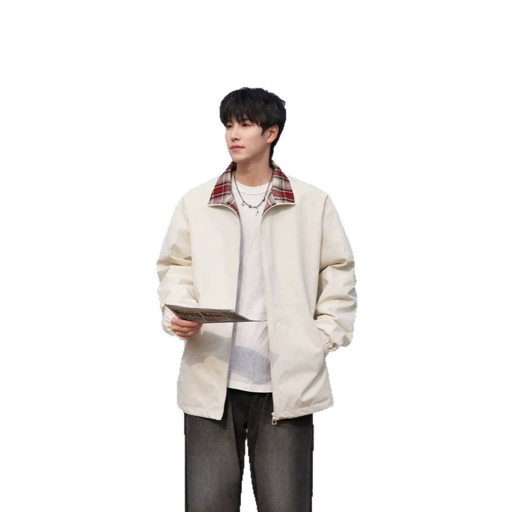 Men's Trendy Transitional Jacket with Check Pattern Hudson & Parker