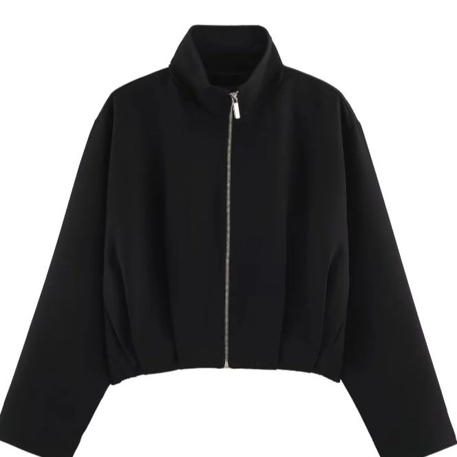 Women’s short-cut boxy blouson with high stand-up collar and dropped shoulders Hudson & Parker