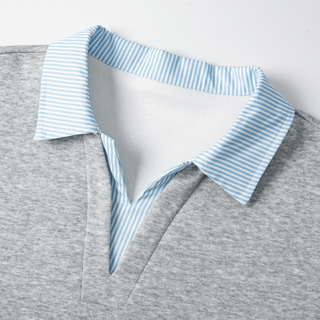 Unisex Oversized Sweatshirt with integrated shirt collar and V-neck detail Hudson & Parker