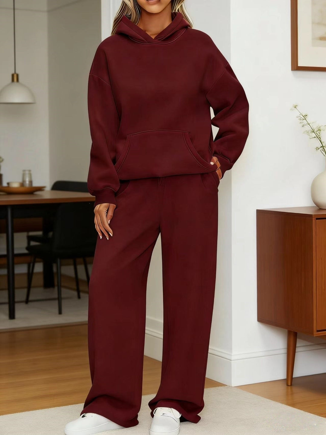 Women's cozy oversized hoodie and wide jogger pants set Hudson & Parker